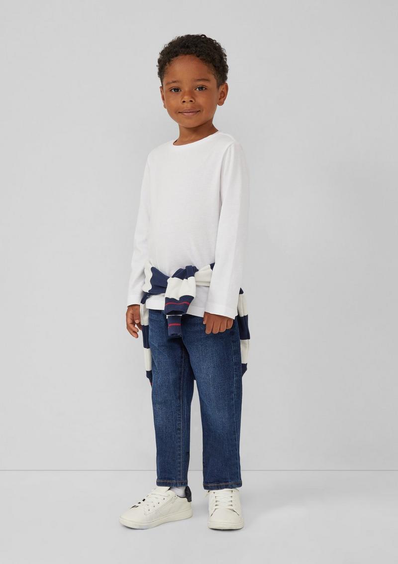 s.Oliver Longsleeve mit Logo-Print - weiß
