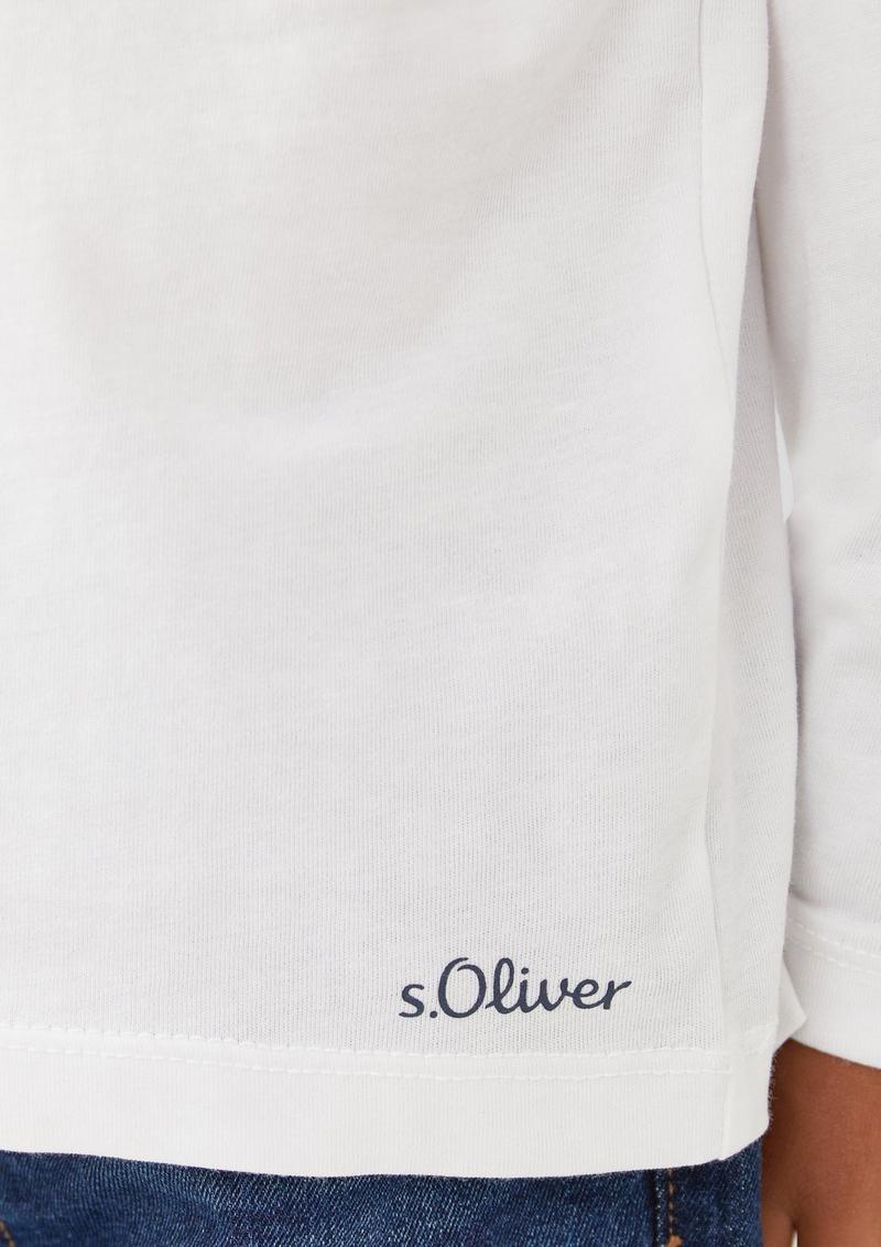 s.Oliver Longsleeve mit Logo-Print - weiß