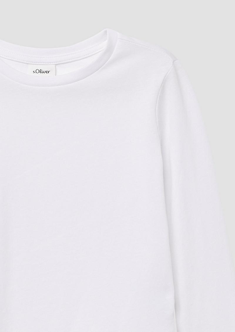 s.Oliver Longsleeve mit Logo-Print - weiß