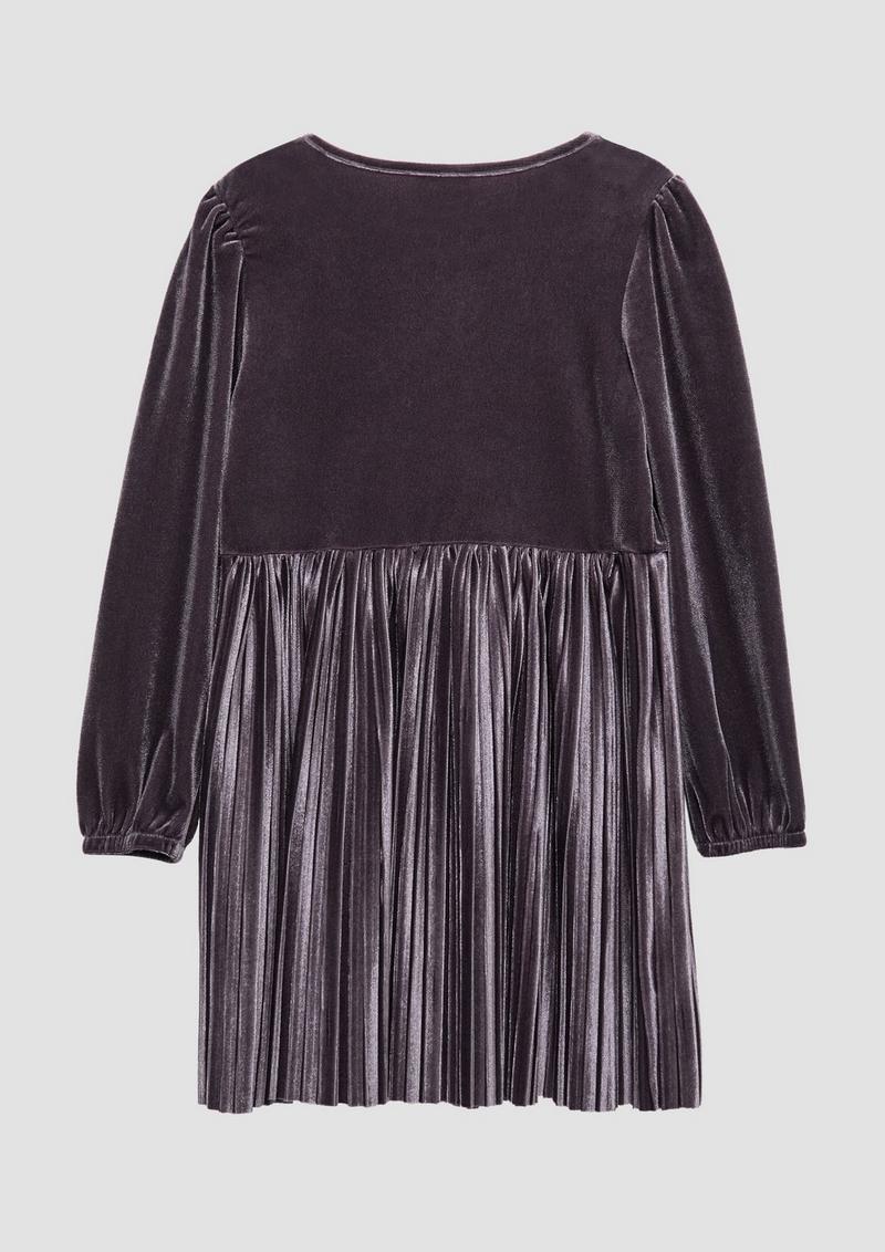 s.Oliver Samtkleid mit plissiertem Rock - flieder