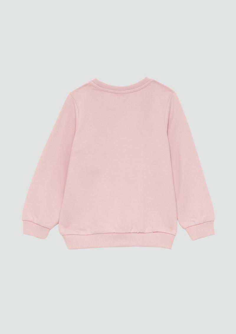s.Oliver Unisex Sweatshirt mit Rippbündchen und kleinem Print-Detail - zartrosa