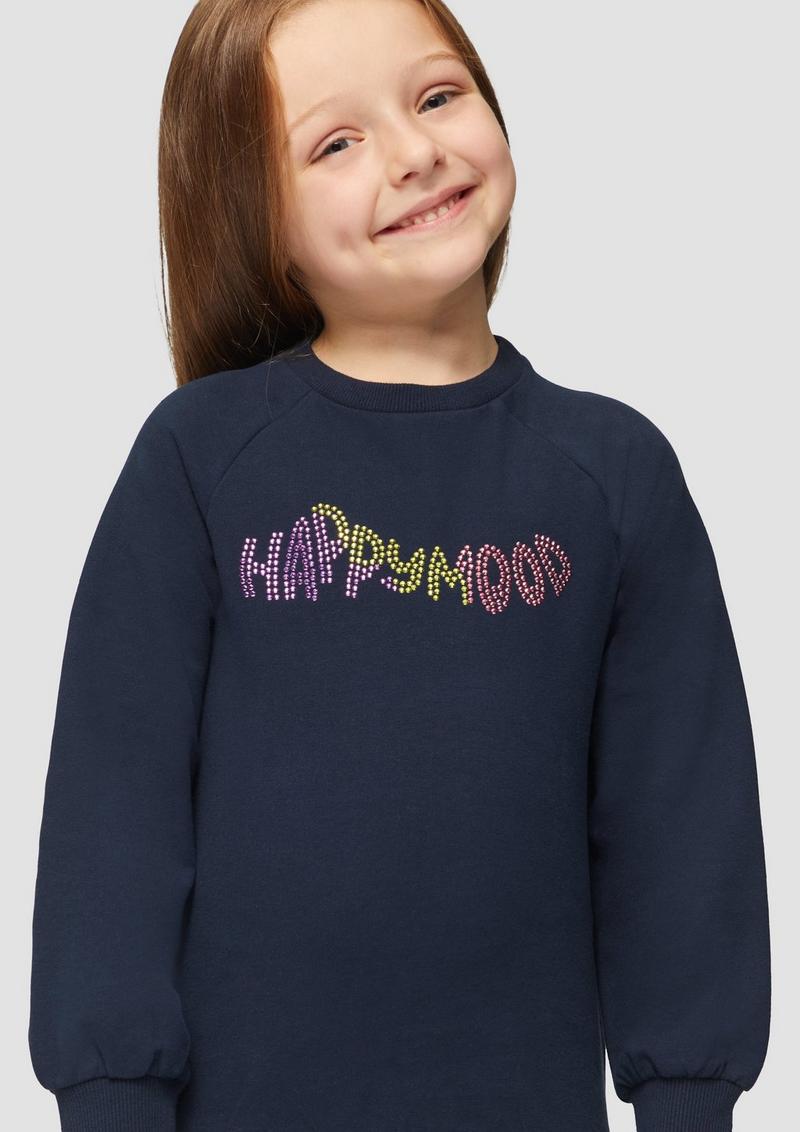s.Oliver Sweatshirt mit Schmucksteinen - navy