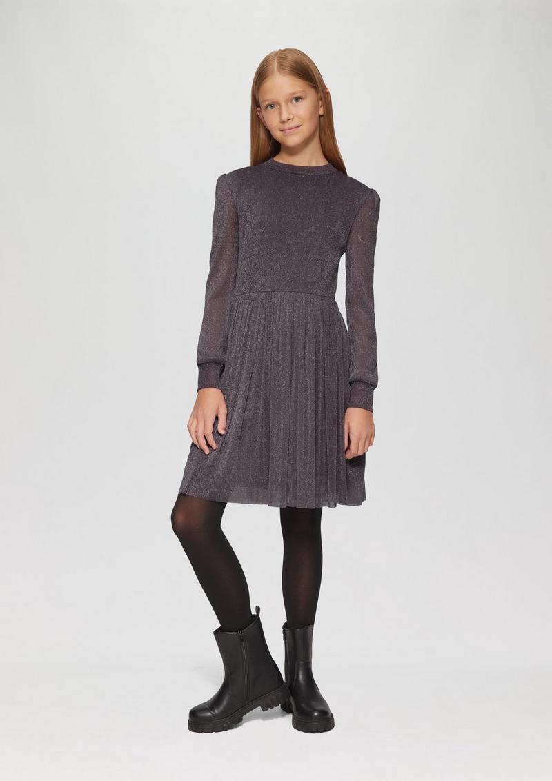 s.Oliver Mesh-Kleid mit Glitzergarn - flieder