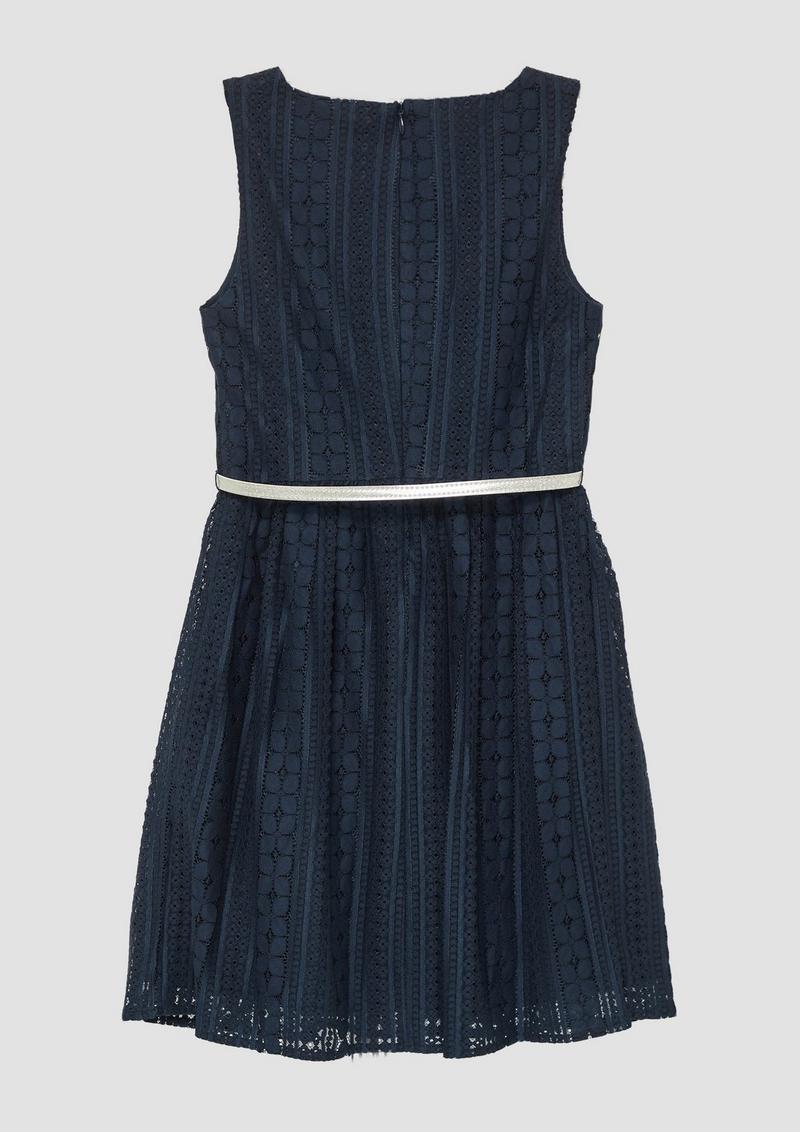 s.Oliver Festliches Spitzenkleid mit Glitzergürtel - navy