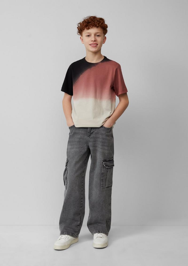 s.Oliver Jersey-T-Shirt mit Farbverlauf - schwarz