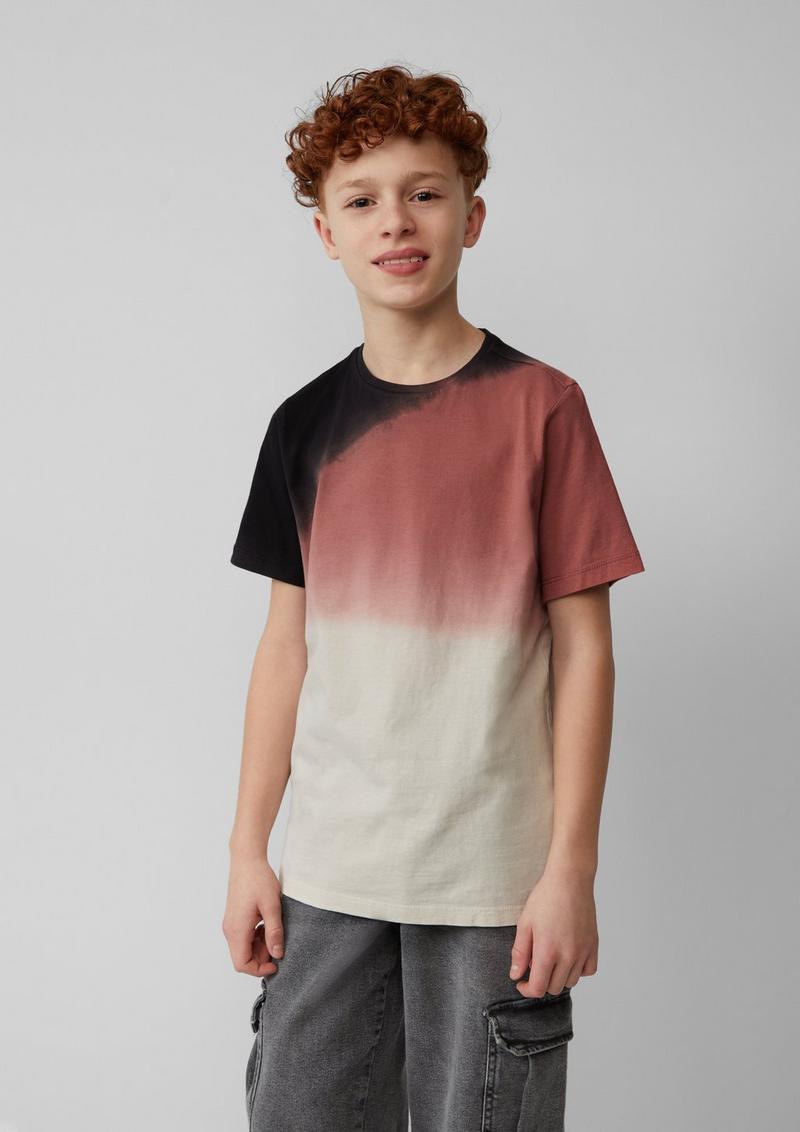 s.Oliver Jersey-T-Shirt mit Farbverlauf - schwarz