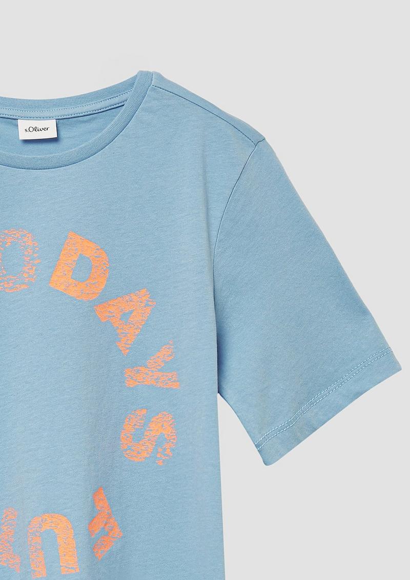s.Oliver T-Shirt mit Frontprint - himmelblau