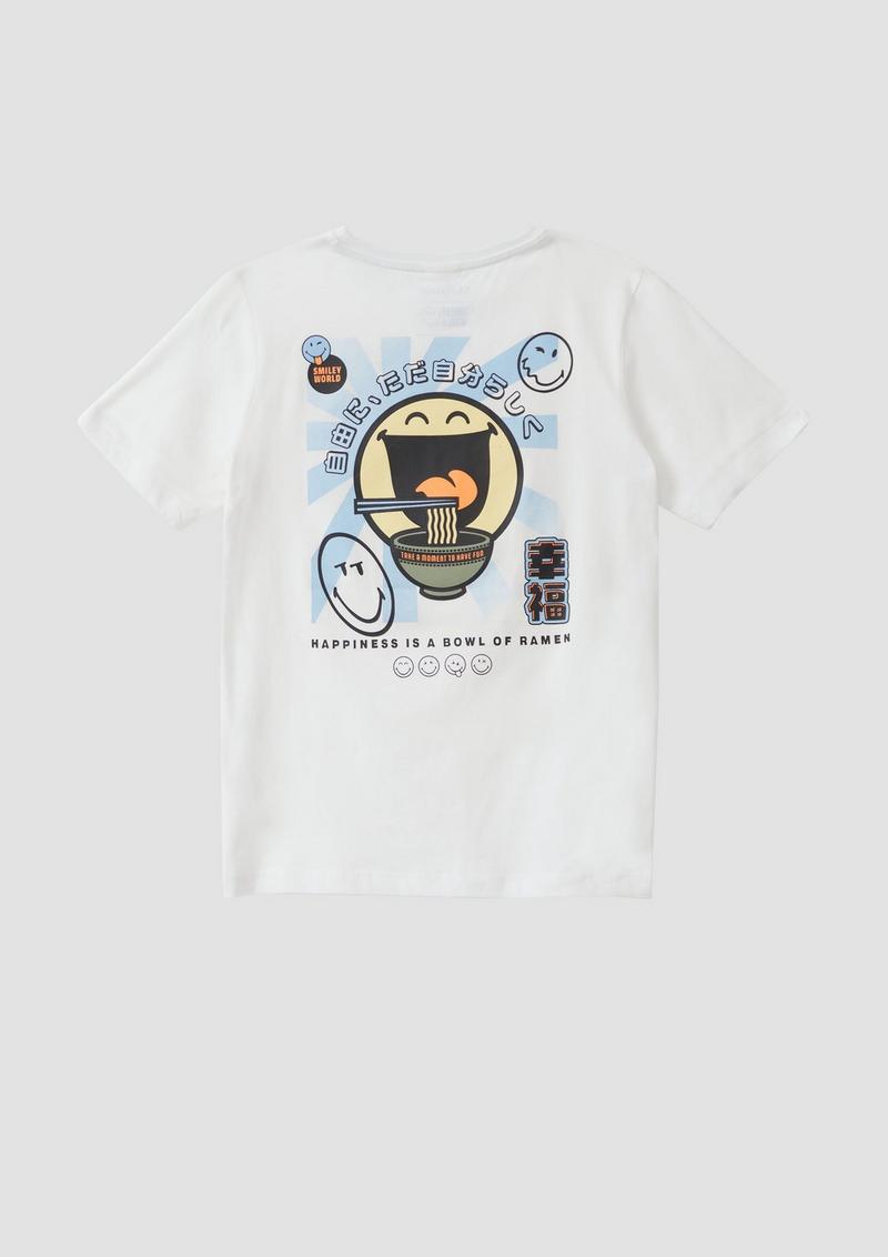 s.Oliver T-Shirt mit Smiley®-Print - weiß