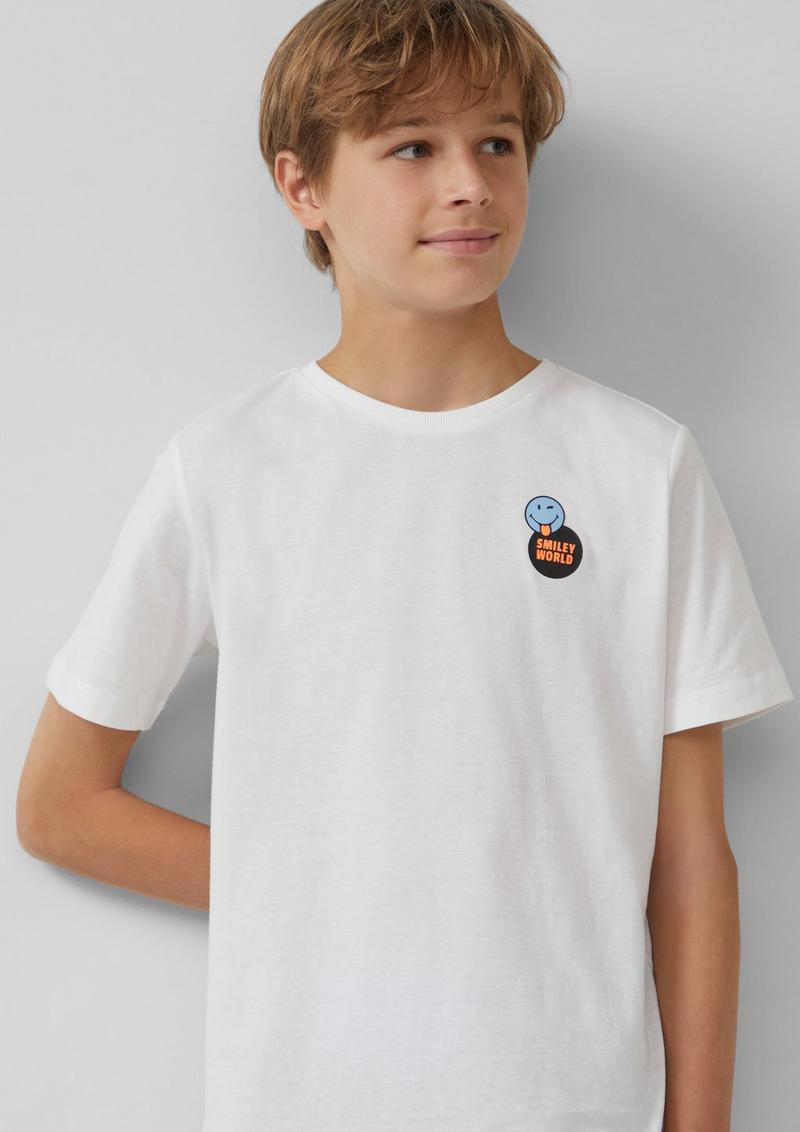 s.Oliver T-Shirt mit Smiley®-Print - weiß