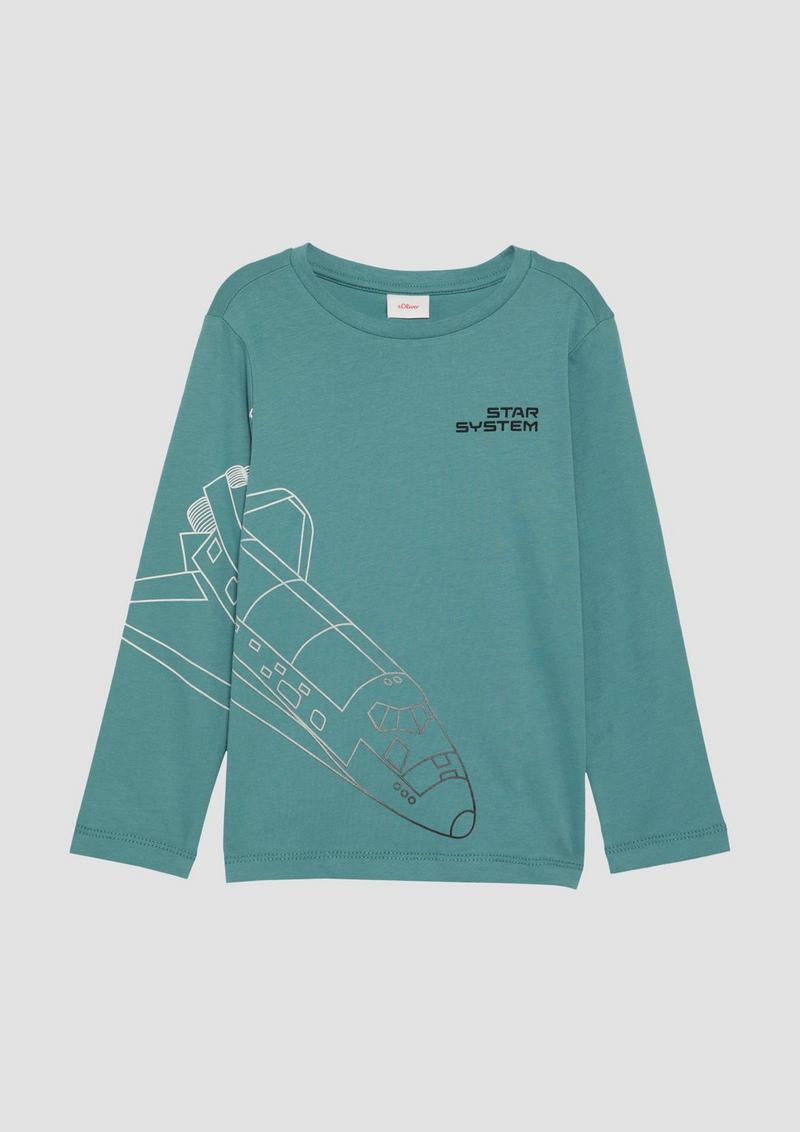 s.Oliver Langarmshirt mit Frontprint - petrol