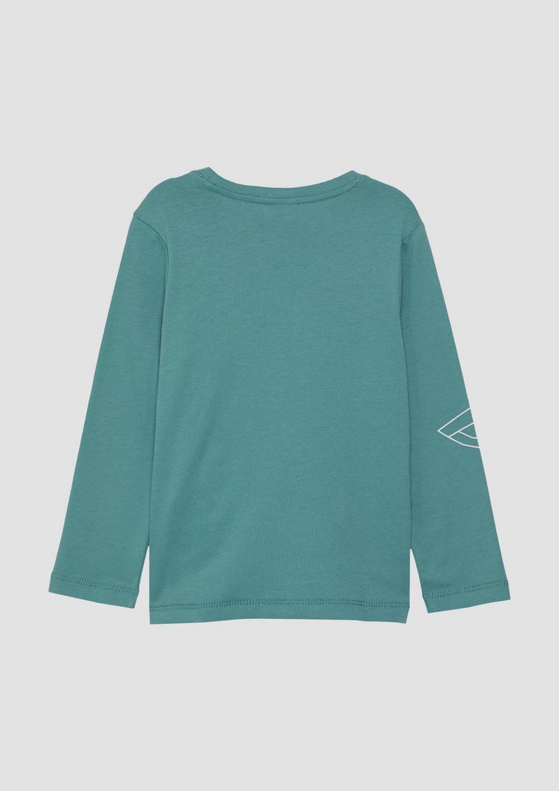 s.Oliver Langarmshirt mit Frontprint - petrol