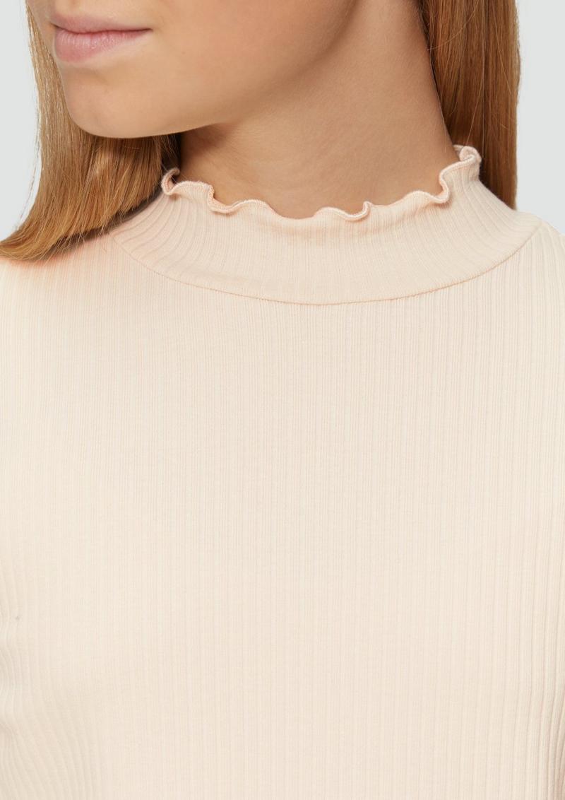 s.Oliver Schmales Rippshirt mit Rollsaum - helles sand