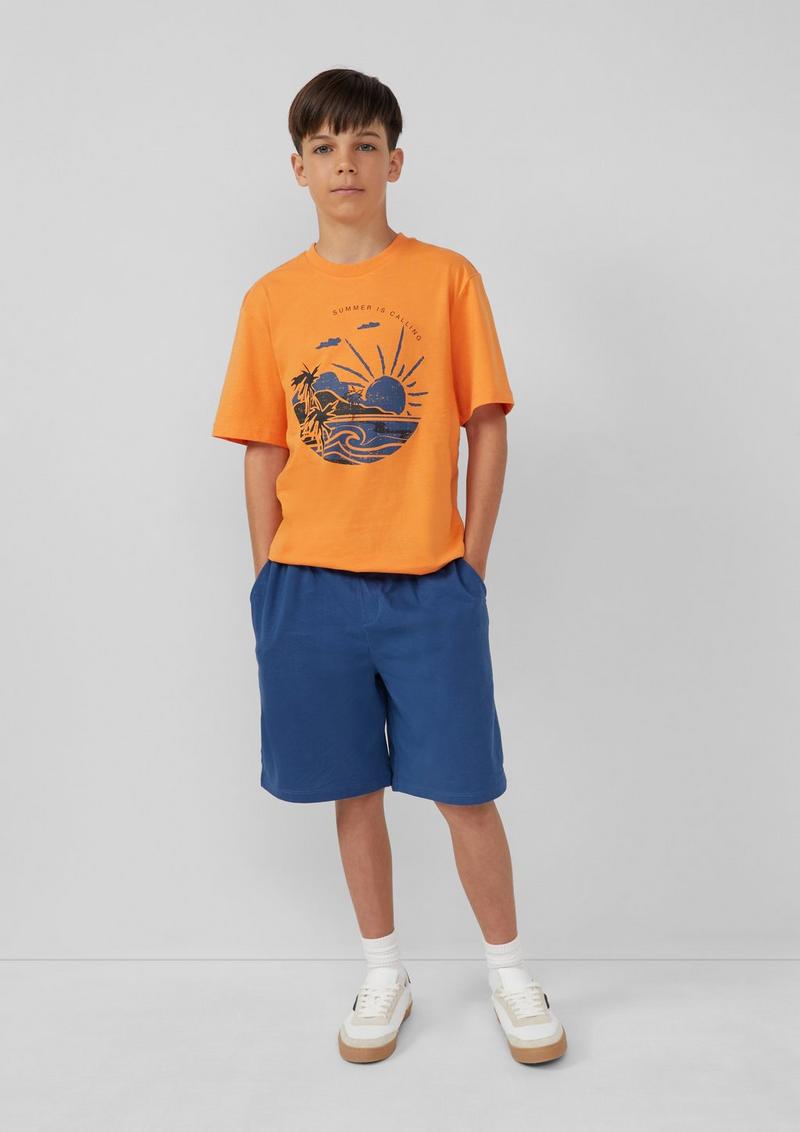 s.Oliver Jersey-T-Shirt mit Frontprint - bernstein