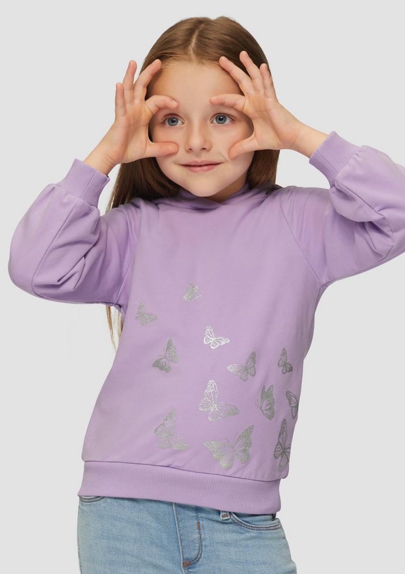 s.Oliver Sweatshirt mit Glitzer-Print - lavendel
