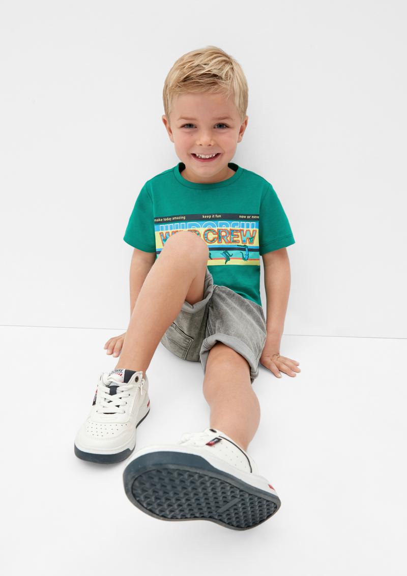 s.Oliver Jerseyshirt mit Statement-Print - smaragd