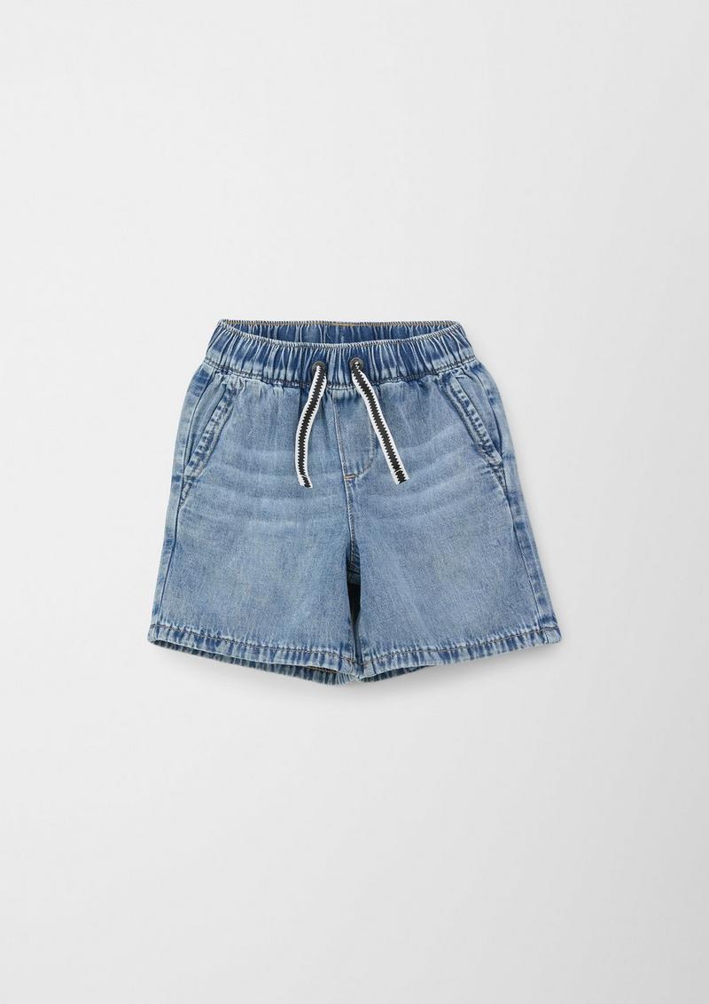 s.Oliver Bermuda-Jeans / Low Rise / Straight Leg / Elastikbund - blau