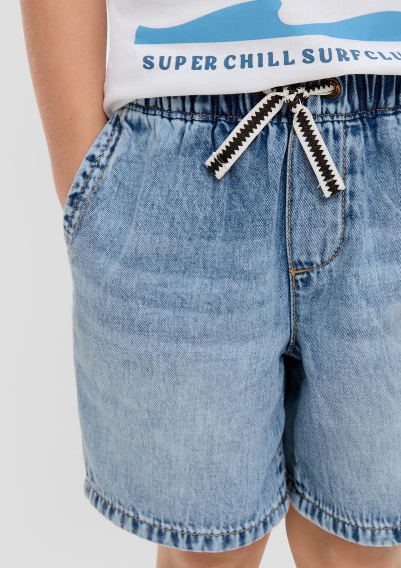 s.Oliver Bermuda-Jeans / Low Rise / Straight Leg / Elastikbund - blau