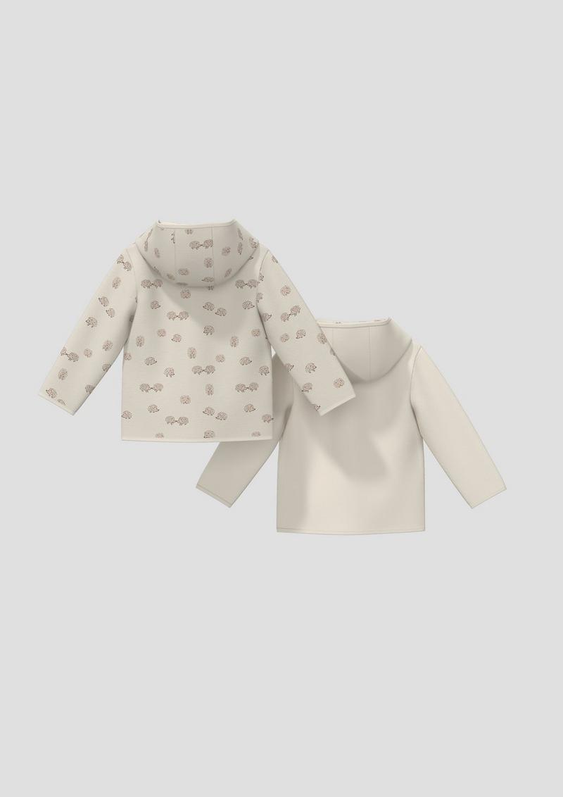 s.Oliver Unisex Wendejacke aus strukturiertem Jersey mit Kapuze - helles beige