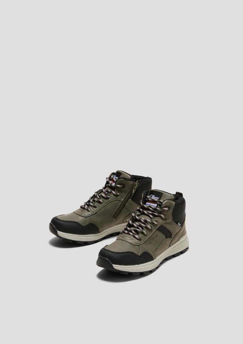 s.Oliver Tex-Boots im Materialmix - olivgrün