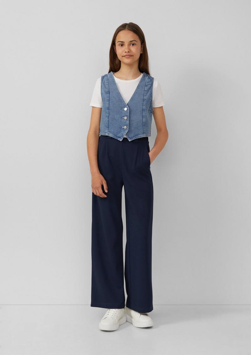 s.Oliver Denim-Weste mit Glitzer-Finishing - blau