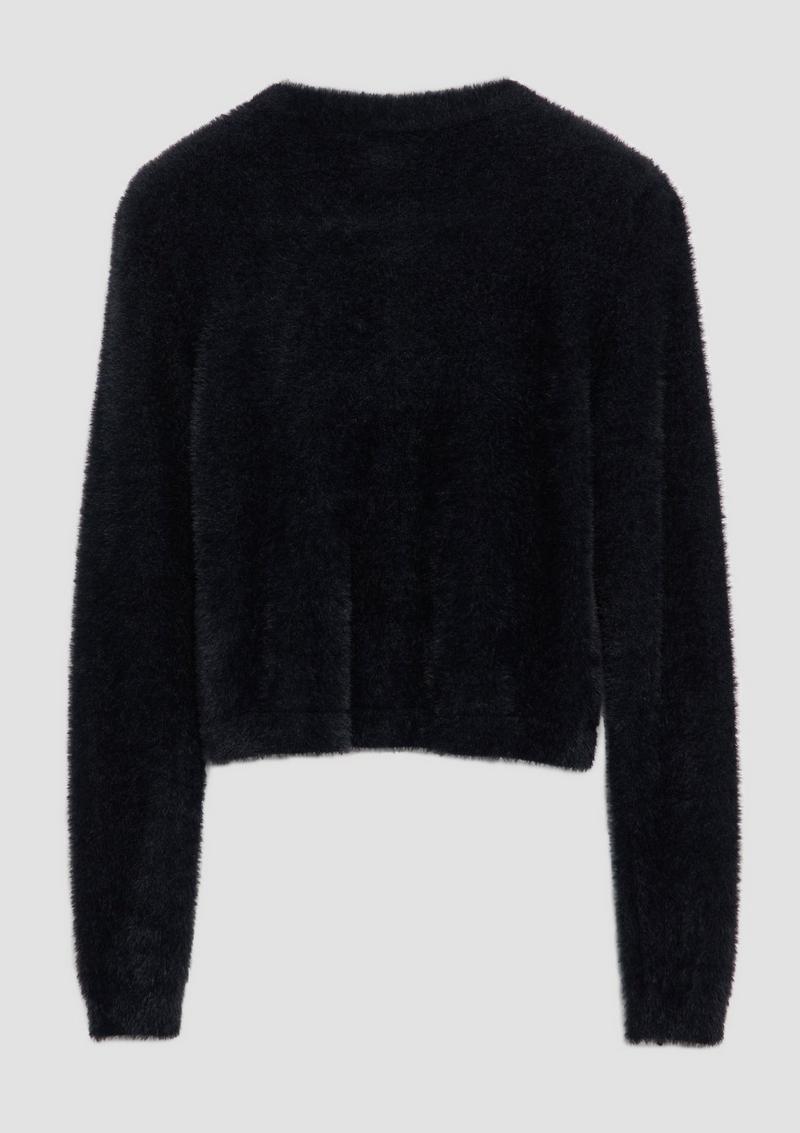 s.Oliver Flauschige Strickjacke aus Effekt-Garn - schwarz