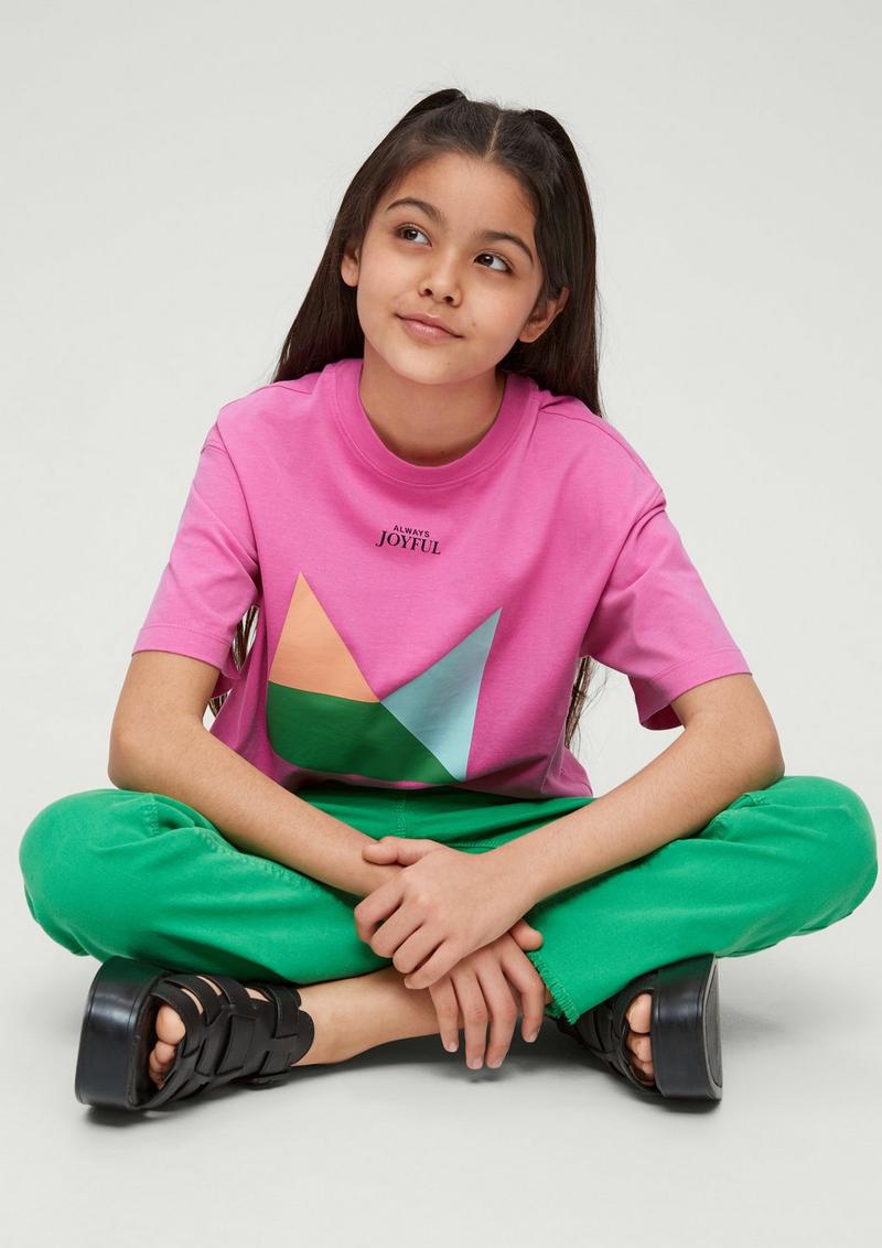 s.Oliver Jerseyshirt mit Frontprint - pink