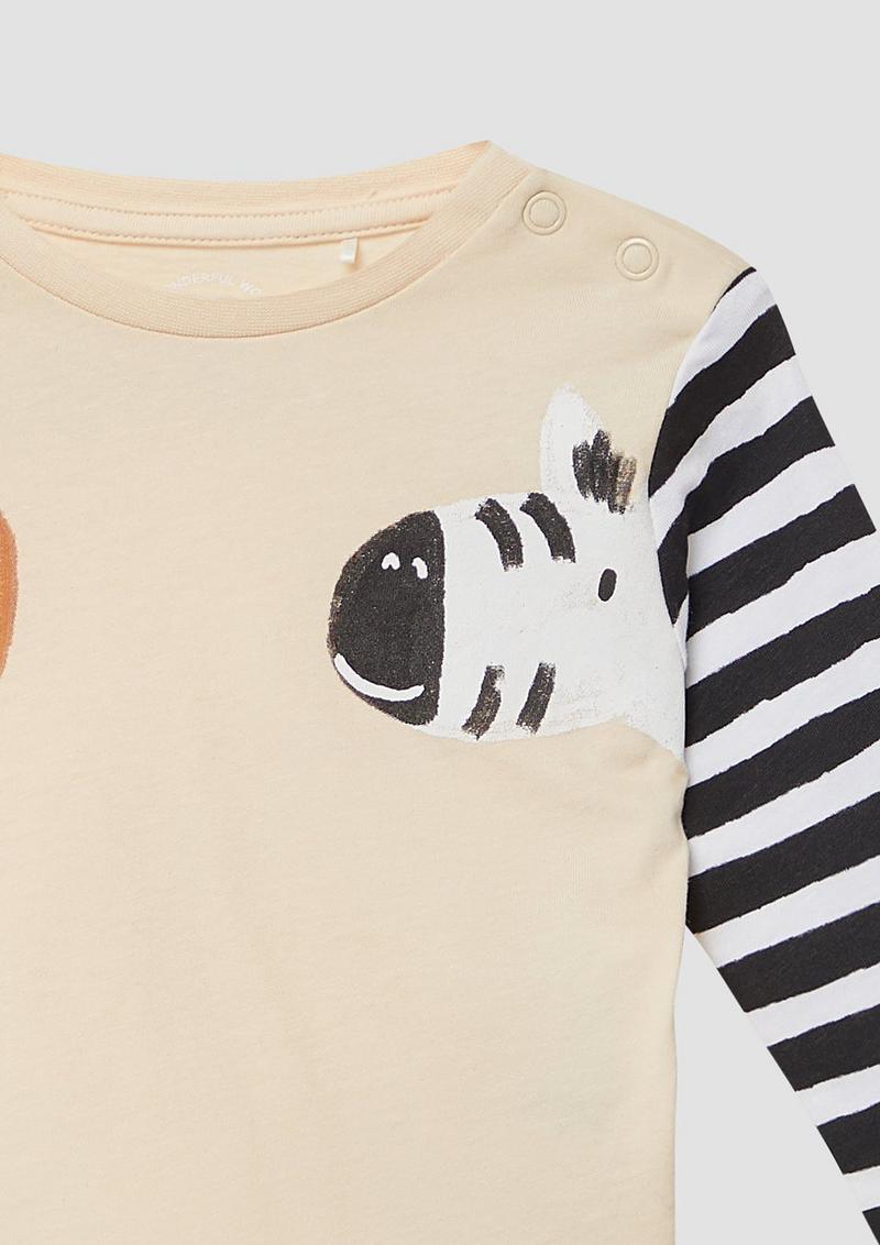 s.Oliver Langarmshirt aus Baumwolle mit Artwork - hellgelb