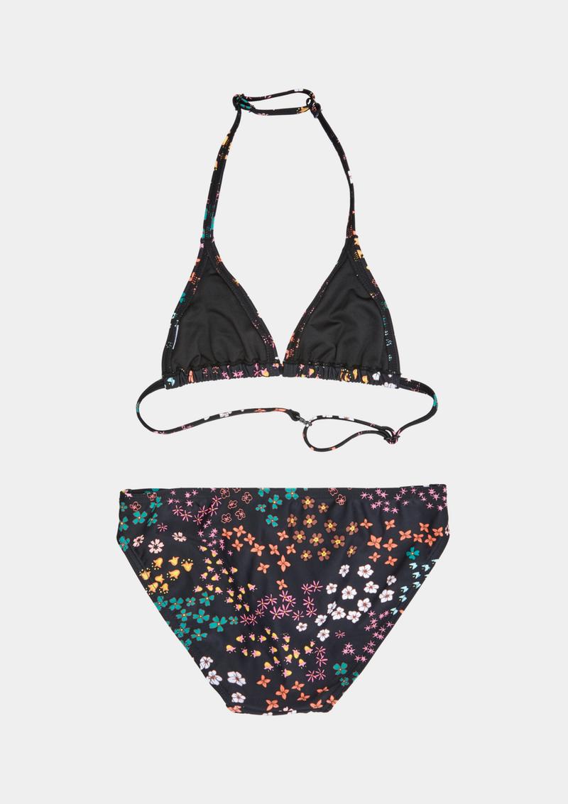 s.Oliver Neckholder-Bikini mit Blumen - dunkelgrau