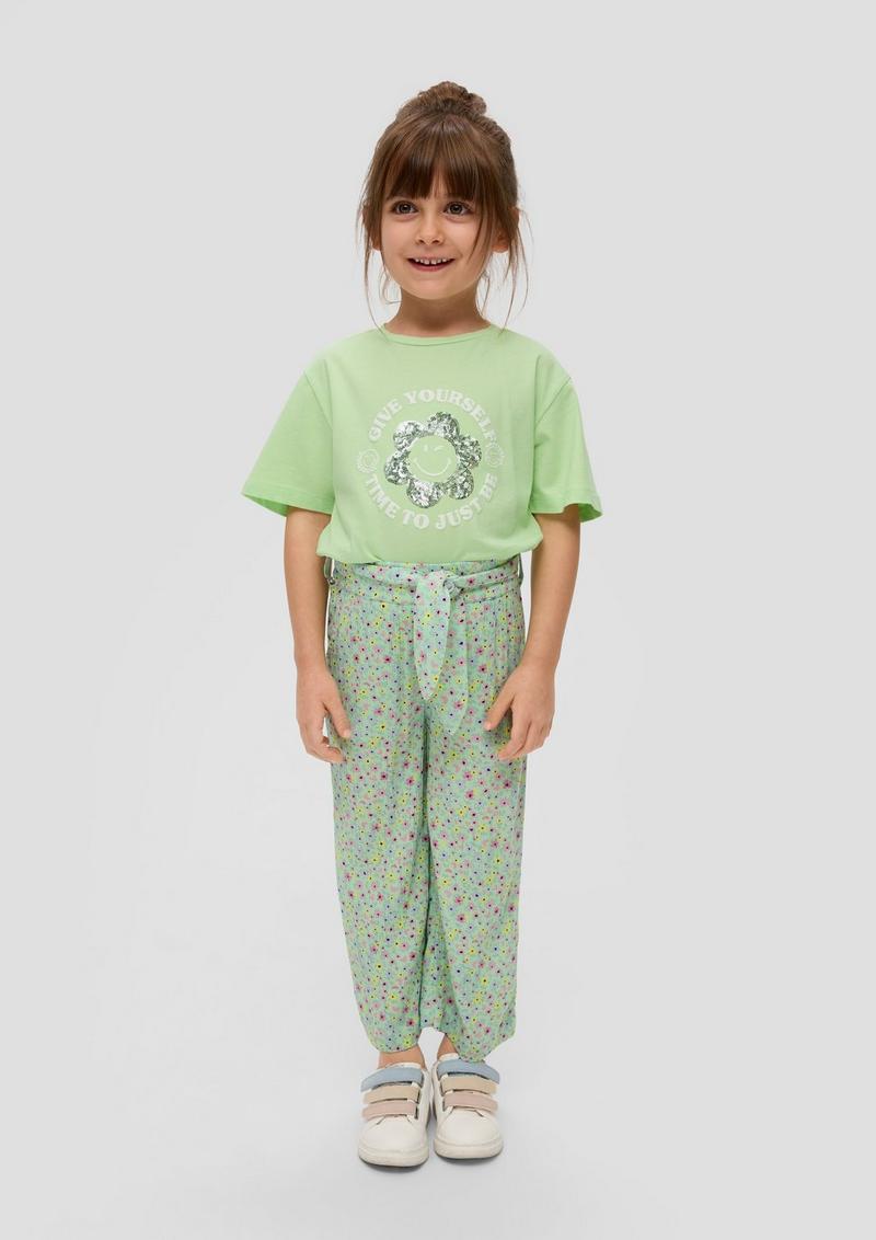 s.Oliver Weiches T-Shirt mit Smiley®-Frontprint - hellgrün