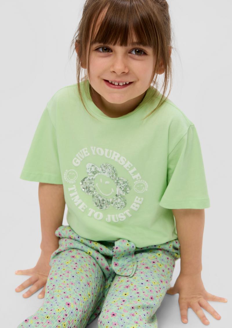 s.Oliver Weiches T-Shirt mit Smiley®-Frontprint - hellgrün