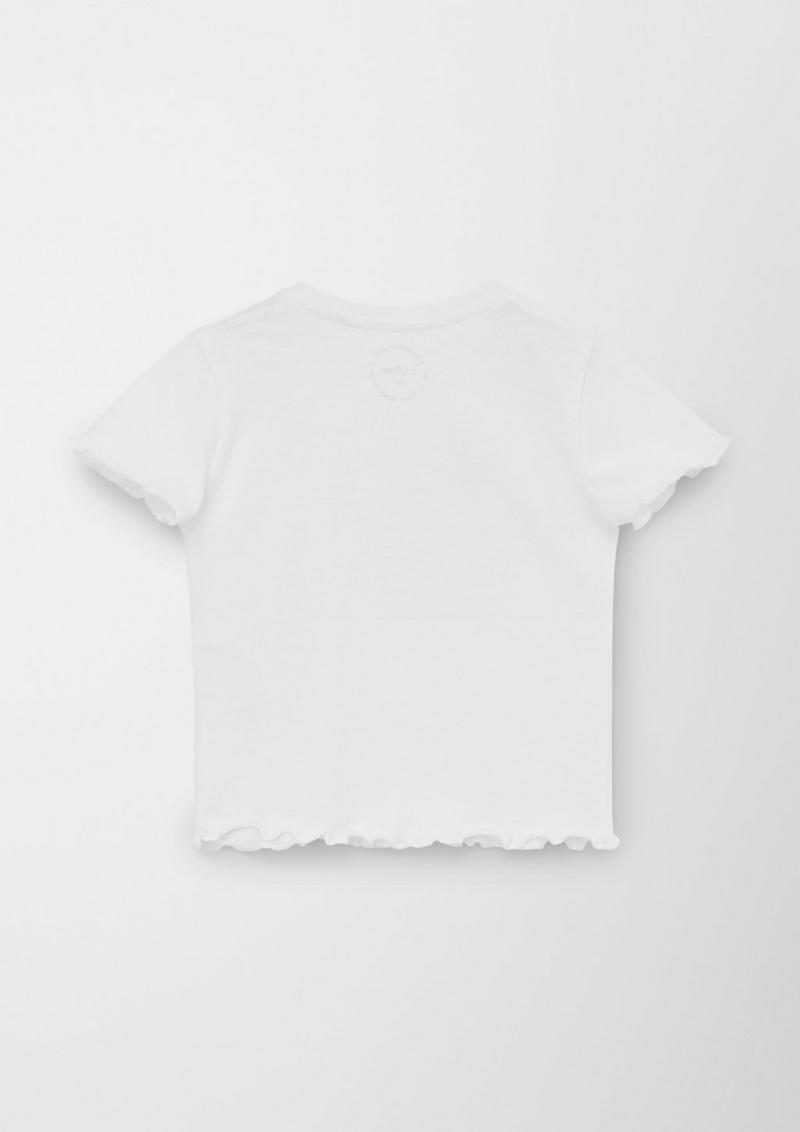 s.Oliver Jerseyshirt mit Frontprint - weiß