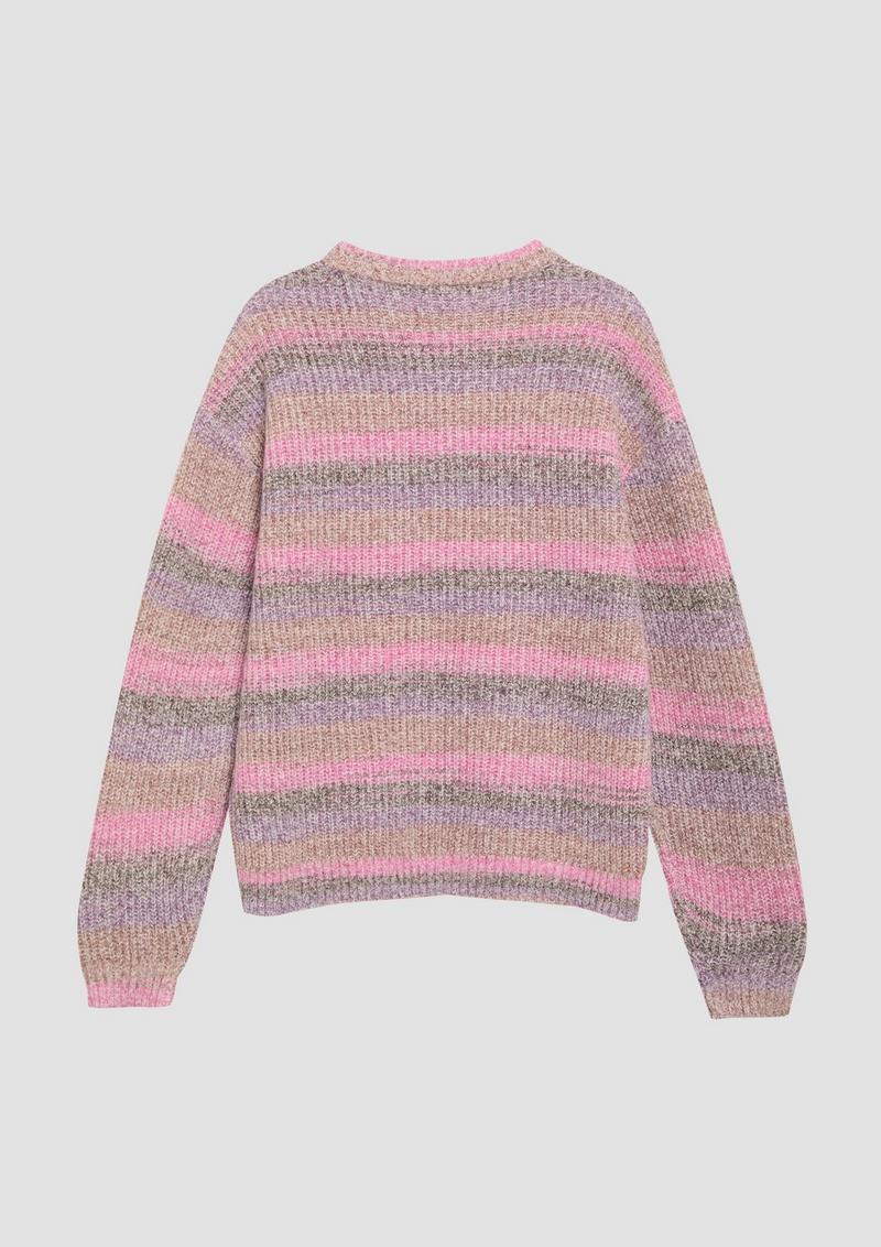 s.Oliver Gestreifter Strickpullover im Loose Fit - pink