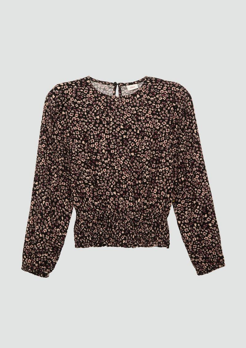 s.Oliver Bluse mit Smok-Detail - schwarz