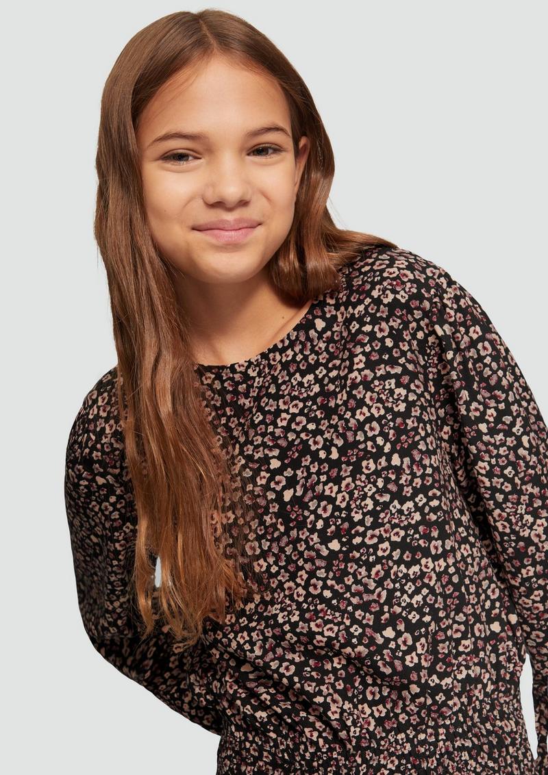 s.Oliver Bluse mit Smok-Detail - schwarz