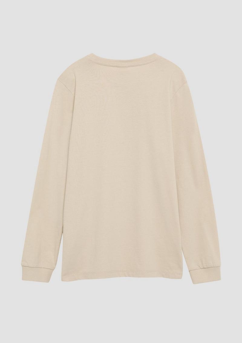 s.Oliver Langarmshirt mit Frontprint - beige