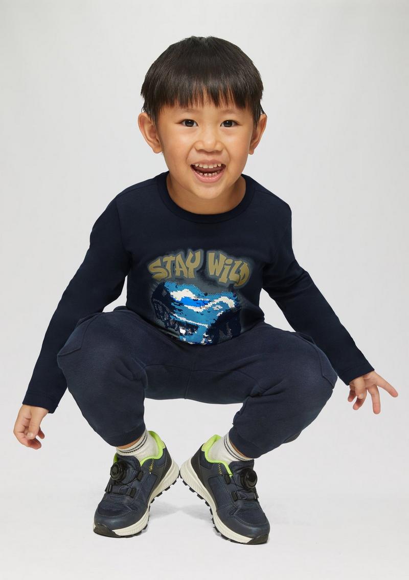 s.Oliver Longsleeve mit Wendepailletten - navy