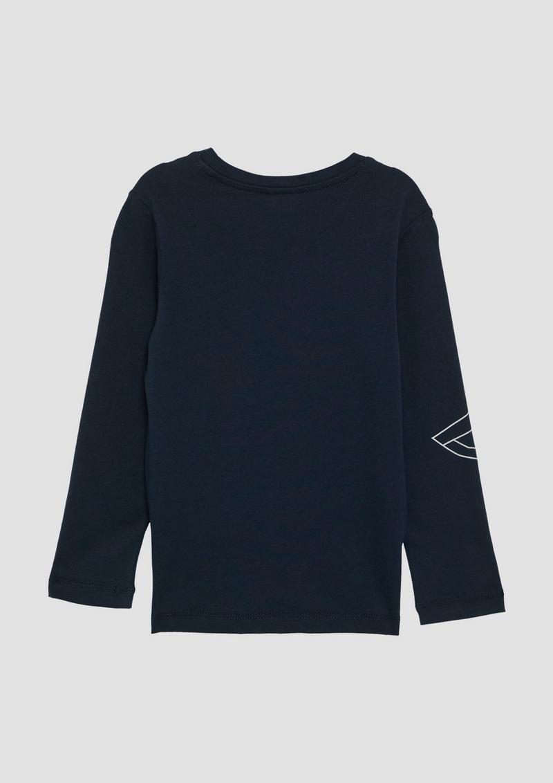 s.Oliver Langarmshirt mit Frontprint - navy