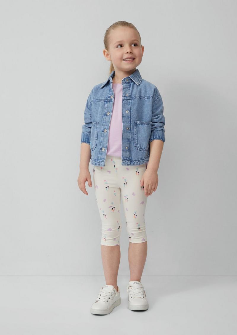 s.Oliver Capri Leggings mit All-over-Print - creme