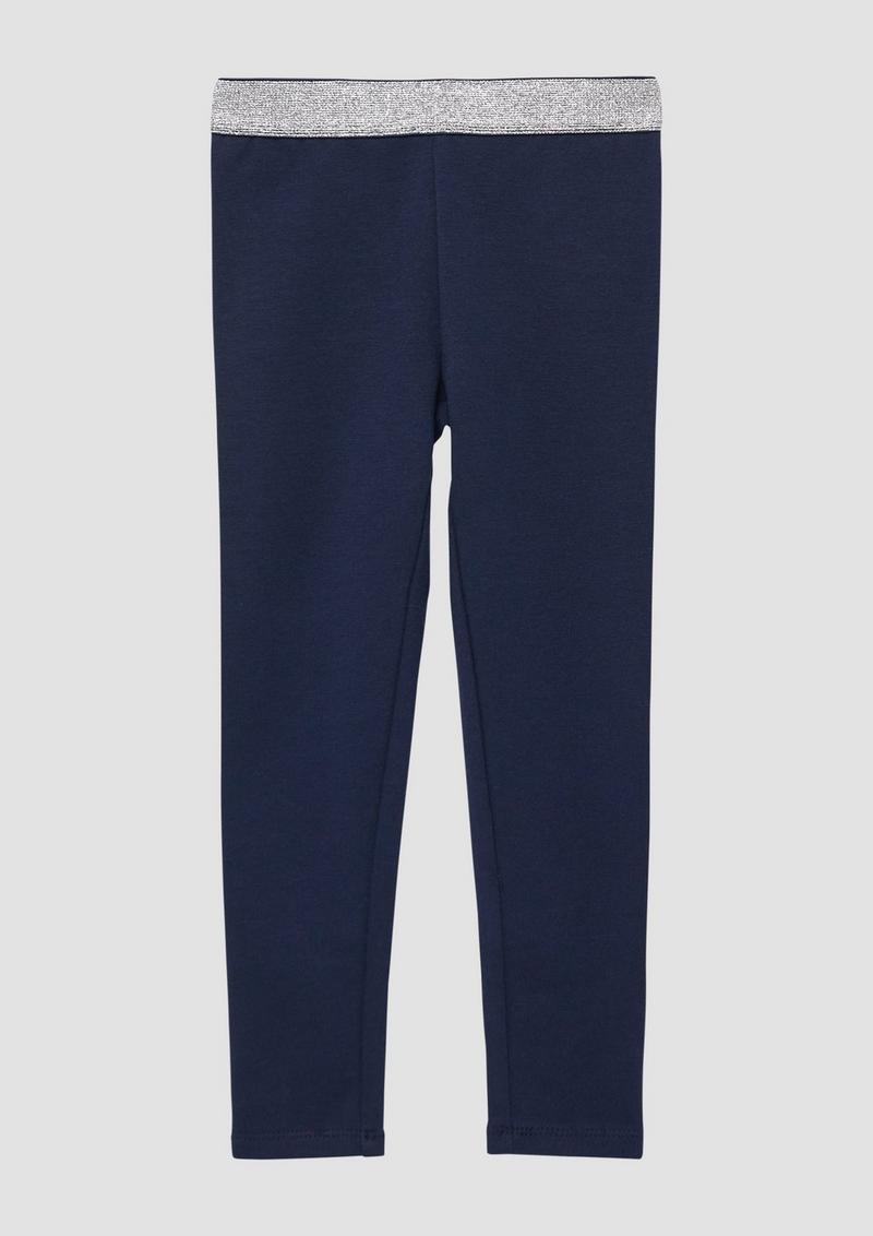 s.Oliver Ankle-Leggings mit Glitzerbund - tiefblau