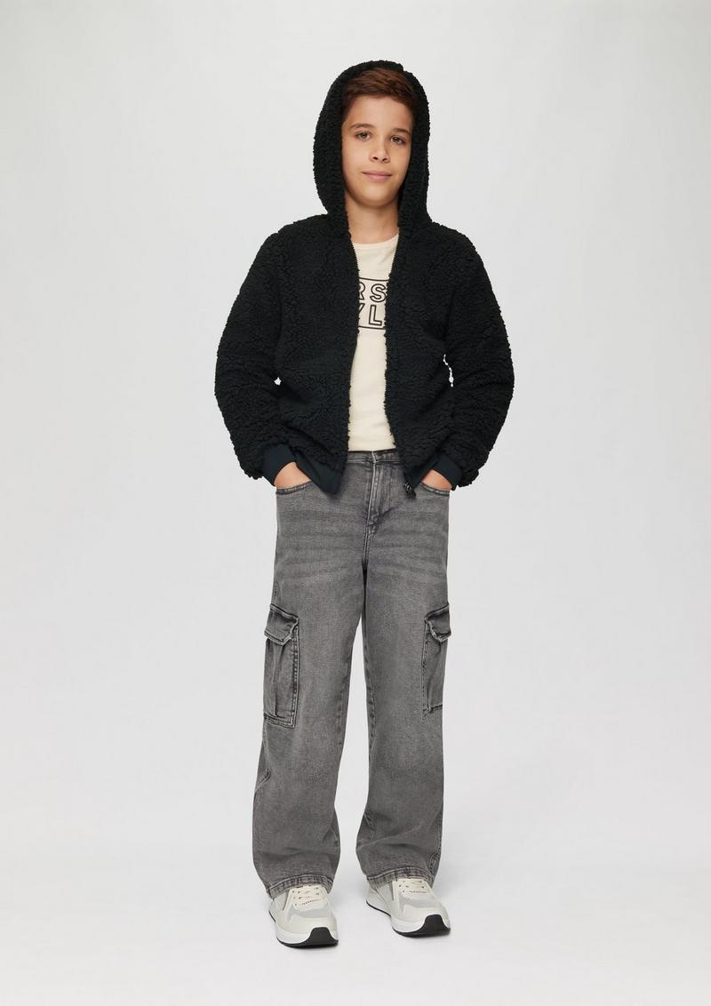s.Oliver Teddyjacke mit Kapuze - schwarz