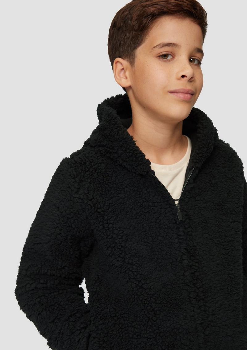 s.Oliver Teddyjacke mit Kapuze - schwarz