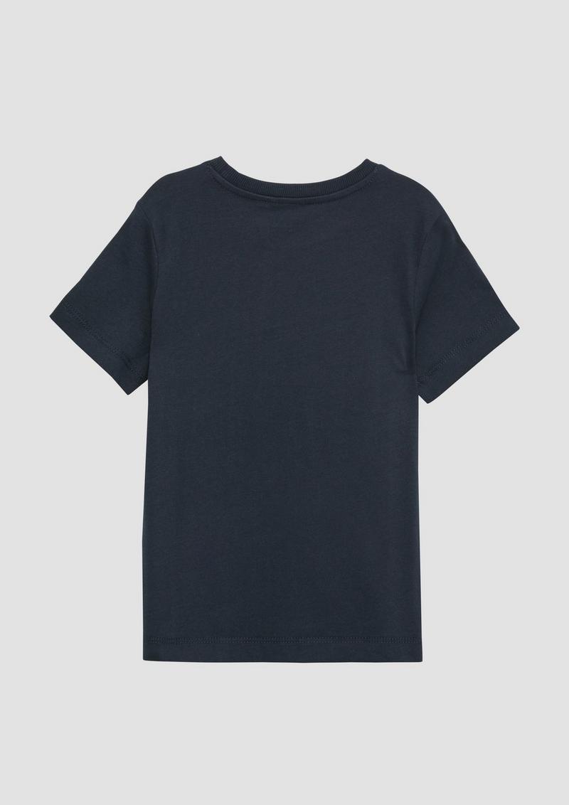 s.Oliver Jersey-T-Shirt mit Frontprint - navy