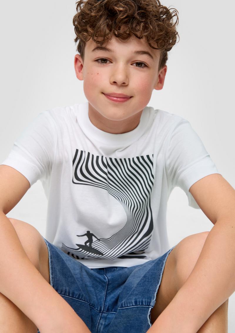 s.Oliver Baumwollshirt mit Frontprint - weiß