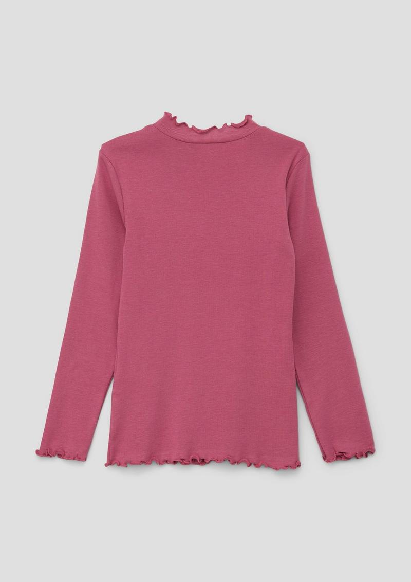 s.Oliver Longsleeve mit Rollsaum - pink