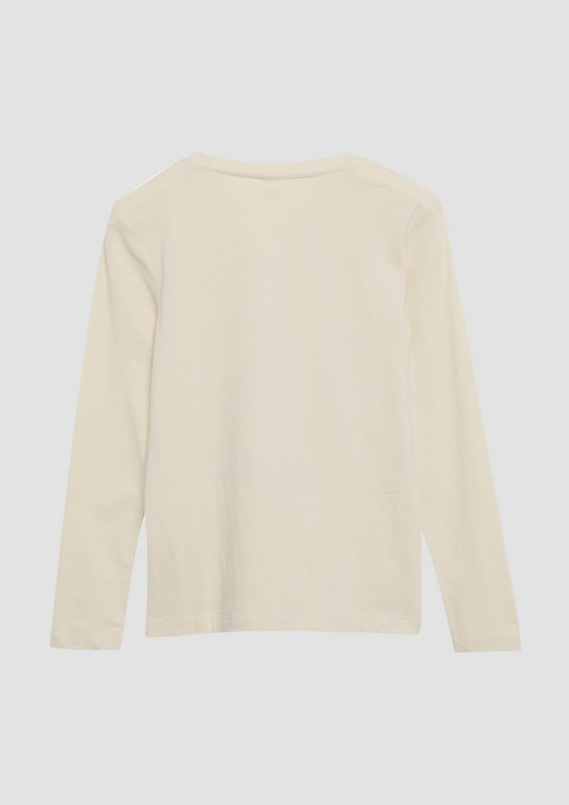 s.Oliver Langarmshirt mit Frontprint - helles sand