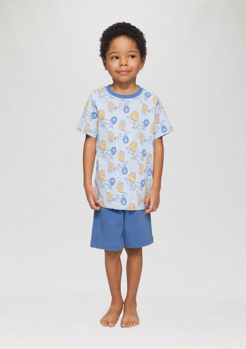 s.Oliver Kurzes Jersey-Pyjama-Set - blau