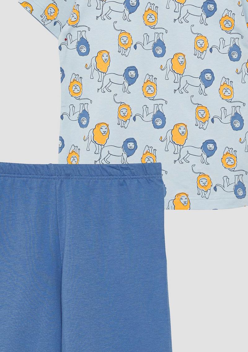 s.Oliver Kurzes Jersey-Pyjama-Set - blau