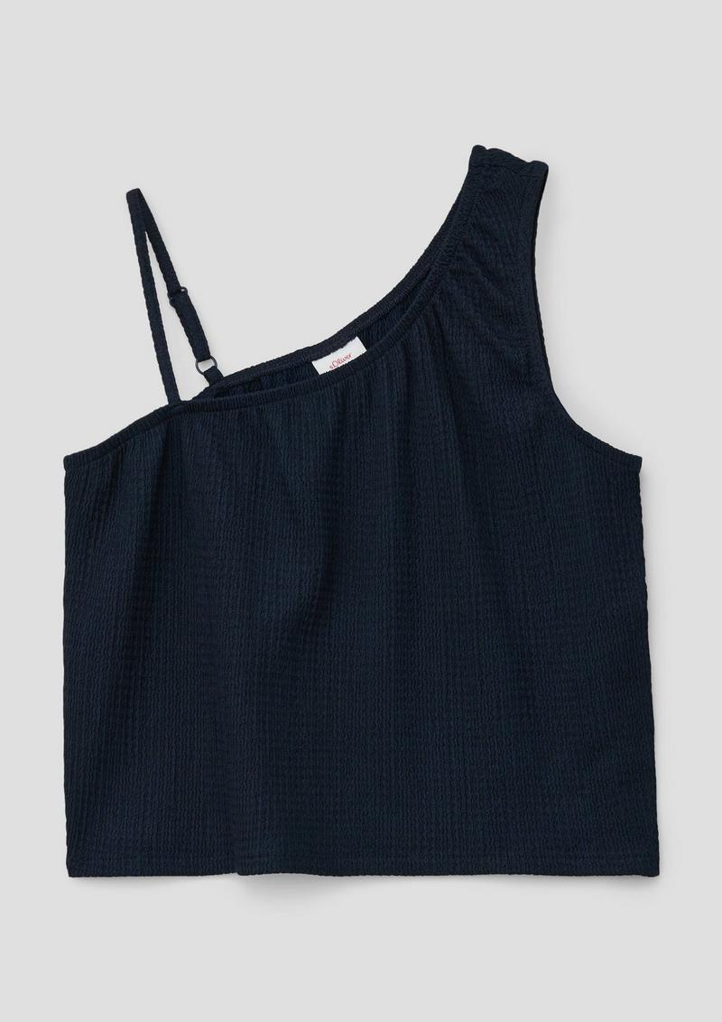 s.Oliver Top mit asymmetrischem Ausschnitt - navy