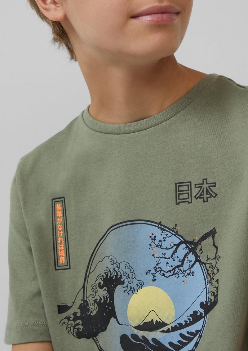 s.Oliver T-Shirt mit Frontprint - tannengrün
