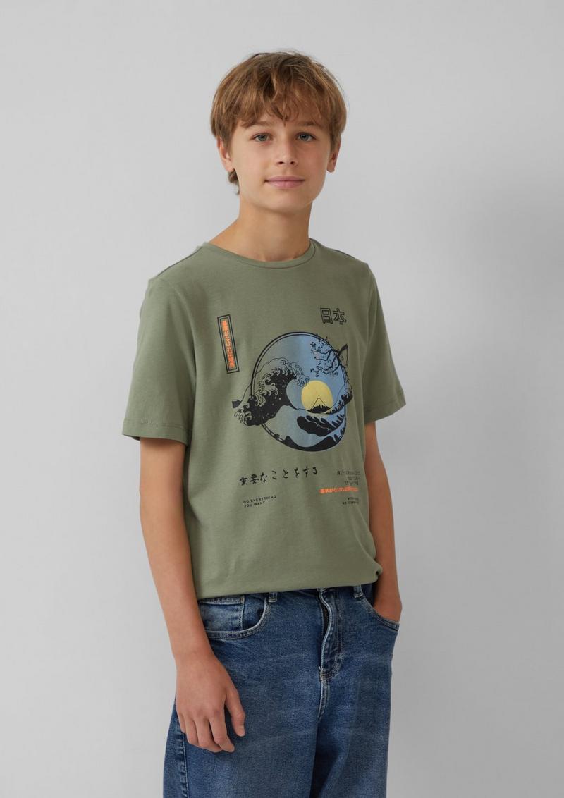 s.Oliver T-Shirt mit Frontprint - tannengrün